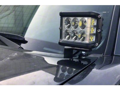 Cali Raised LED 3x2-Inch 18W LED Lights with Ditch Mounting Brackets and Blue Backlight Switch (05-15 Tacoma)