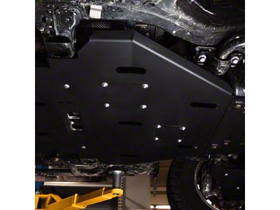 Aluminum Transmission Skid Plate; Black (24-26 Tacoma Hybrid)