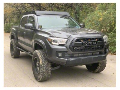 Cali Raised LED Premium Roof Rack with 42-Inch Dual Row White Spot Beam LED Light Bar, Tall Amber Switch, Side and Back Lighting Kit (05-23 Tacoma Double Cab)
