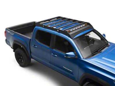 Cali Raised LED Premium Roof Rack with 43-Inch Dual Function LED Light Bar with Tall Switch, Side and Back Lighting Kit (05-23 Tacoma Double Cab)