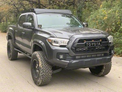 Cali Raised LED Premium Roof Rack with 43-Inch Dual Function LED Light Bar with Tall Switch (05-23 Tacoma Double Cab)