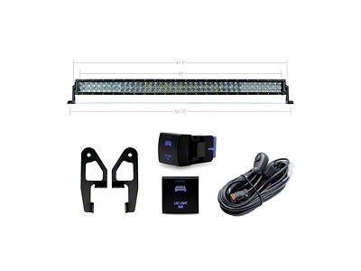 Cali Raised LED Premium Roof Rack Front 43-Inch Dual Function LED Light Bar Kit (24-25 Tacoma Double Cab)