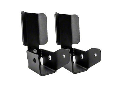 Cali Raised LED Steel Rear Shock Skid Plates; Black (05-23 Tacoma)