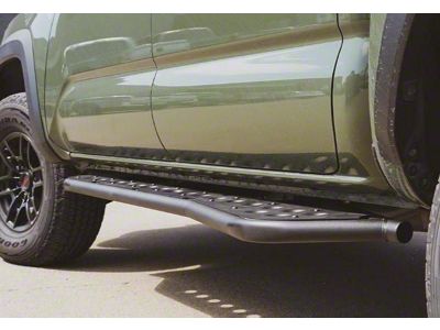 Cali Raised LED Step Edition Rock Sliders with Filler Plates; Textured Black (05-23 Tacoma Double Cab)