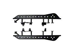 Cali Raised LED Step Edition Rock Sliders with Kickout; Textured Black (24-25 Tacoma Double Cab)