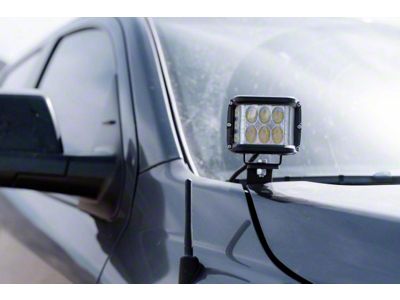 Cali Raised LED 27W Side Shooter LED Lights with Ditch Mounting Brackets and Blue Backlight Switch (14-21 Tundra)