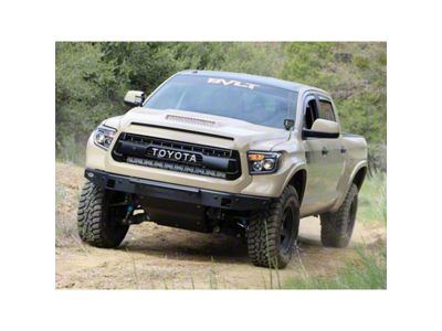 Cali Raised LED Dual 42-Inch Curved LED Light Bars with Hidden Grille Mounting Brackets and Blue Backlight Switch; Spot Beam (14-21 Tundra)