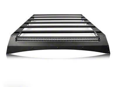 Cali Raised LED Premium Roof Rack with 52-Inch Dual Row Spot Beam LED Light Bar and Blue Small Switch (14-21 Tundra CrewMax)