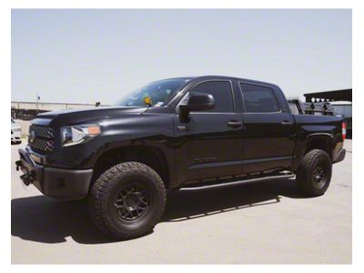 Cali Raised LED Trail Edition Rock Sliders; Textured Black (14-21 Tundra CrewMax)