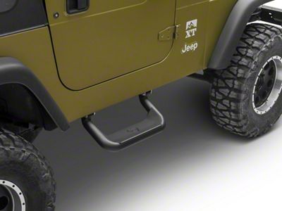 Carr Super Hoop Side Steps; Black; Pair (97-06 Jeep Wrangler TJ)