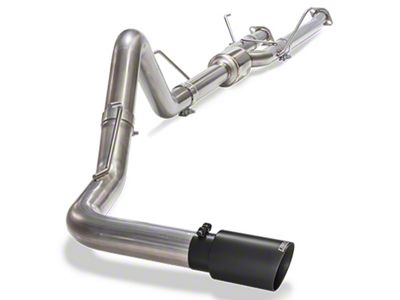 Carven Exhaust Single Exhaust System with Ceramic Black Tip; Side Exit (14-21 5.7L Tundra)