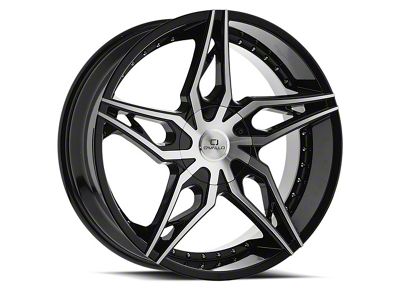 Cavallo CLV-38 Gloss Black and Machined 5-Lug Wheel; 22x8.5; 38mm Offset (21-25 Bronco Sport)