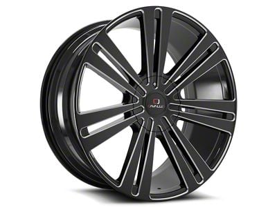Cavallo CLV-16 Gloss Black and Milled Wheel; 20x8.5; 35mm Offset (14-23 Jeep Cherokee KL)