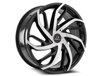 Cavallo CLV-29 Gloss Black and Machined Wheel; 22x8.5; 38mm Offset (14-23 Jeep Cherokee KL)