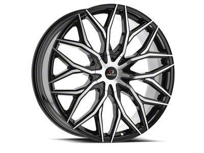 Cavallo CLV-37 Gloss Black and Machined Wheel; 18x8; 35mm Offset (14-23 Jeep Cherokee KL)