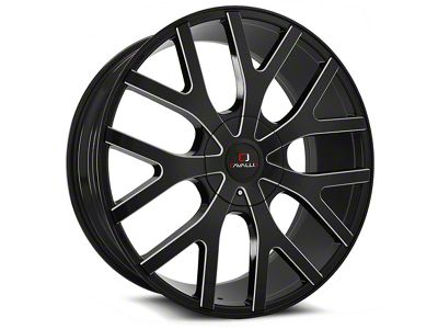Cavallo CLV-15 Gloss Black and Milled Wheel; 18x8; 35mm Offset (93-98 Jeep Grand Cherokee ZJ)