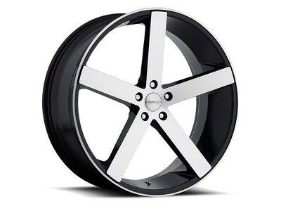 Cavallo CLV-5 Gloss Black and Machined Wheel; 22x9; 35mm Offset (93-98 Jeep Grand Cherokee ZJ)