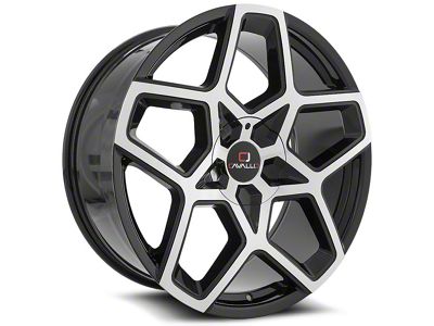 Cavallo CLV-25 Gloss Black and Machined Wheel; 20x8.5; 35mm Offset (15-23 Jeep Renegade BU)
