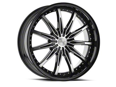 Cavallo CLV-35 Gloss Black and Machined Wheel; 20x8.5; 35mm Offset (15-23 Jeep Renegade BU)