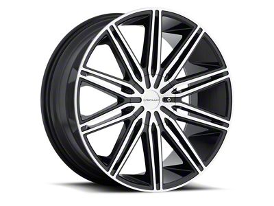 Cavallo CLV-10 Gloss Black and Machined Wheel; 18x8; 38mm Offset (87-95 Jeep Wrangler YJ)