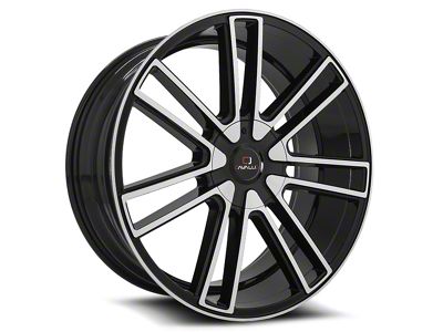 Cavallo CLV-21 Gloss Black and Machined Wheel; 20x8.5; 35mm Offset (97-06 Jeep Wrangler TJ)