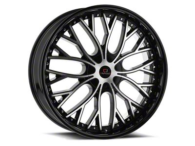 Cavallo CLV-33 Gloss Black and Machined Wheel; 20x8.5; 35mm Offset (97-06 Jeep Wrangler TJ)