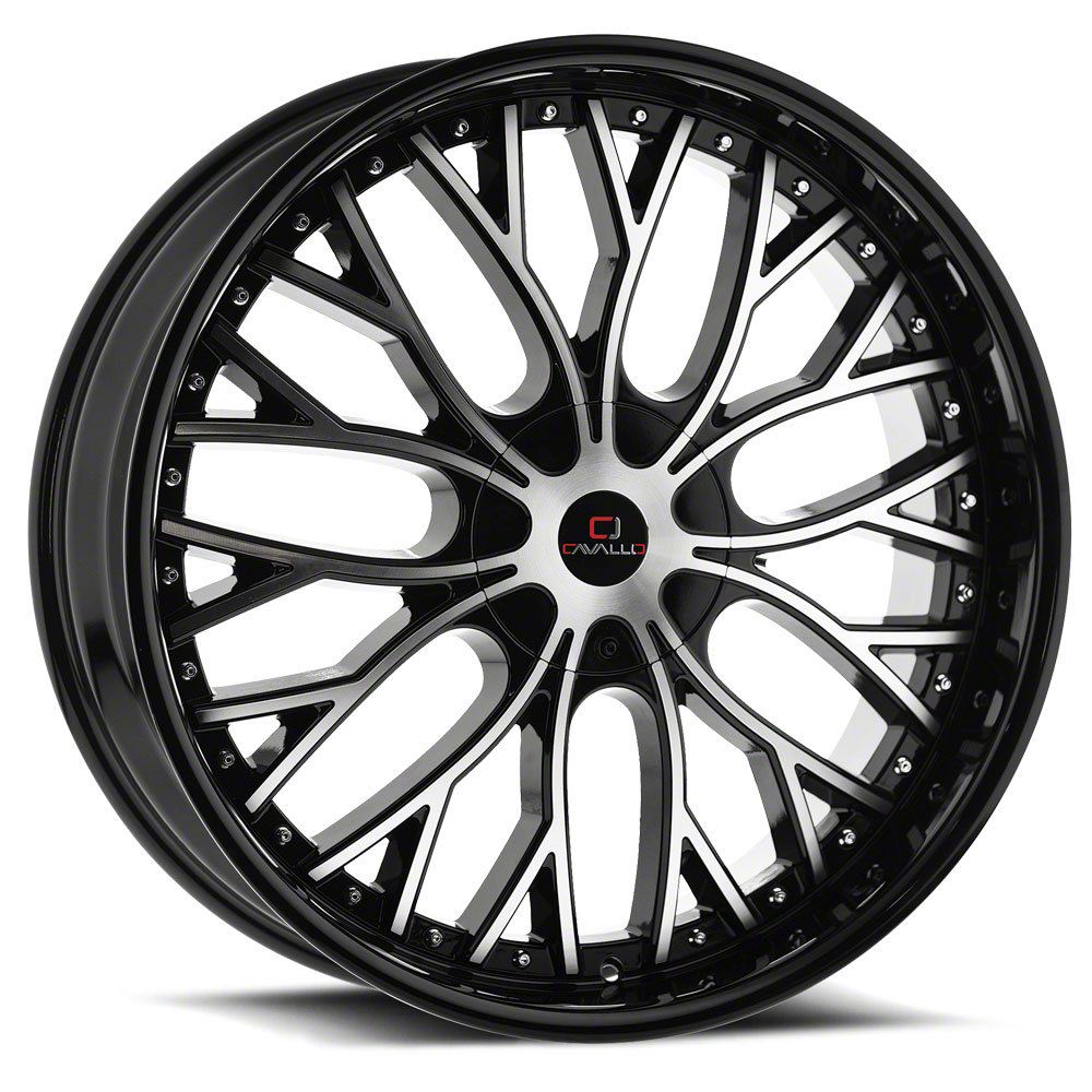Cavallo Jeep Wrangler CLV-33 Gloss Black and Machined Wheel