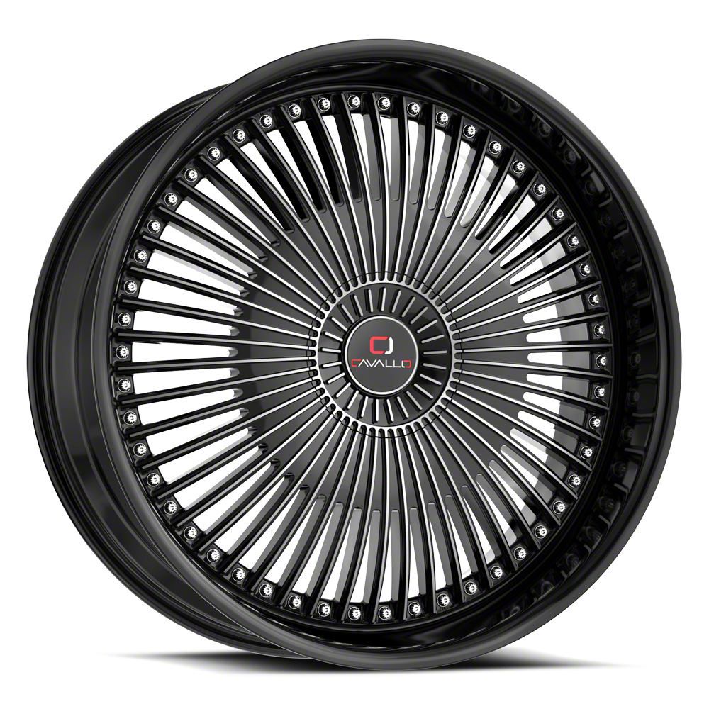 Cavallo Jeep Wrangler CLV-41 Gloss Black and Machined Wheel