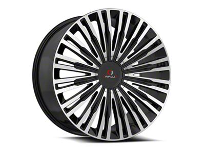 Cavallo CLV-48 Gloss Black and Machined Wheel; 22x8.5; 38mm Offset (97-06 Jeep Wrangler TJ)