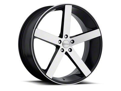 Cavallo CLV-5 Gloss Black and Machined Wheel; 22x9; 35mm Offset (97-06 Jeep Wrangler TJ)