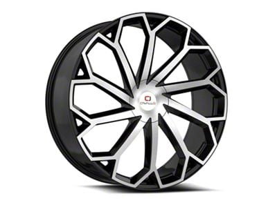 Cavallo CLV-51 Gloss Black and Machined Wheel; 20x8.5; 35mm Offset (87-95 Jeep Wrangler YJ)