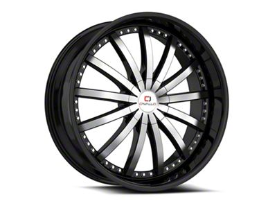 Cavallo CLV-53 Gloss Black and Machined 6-Lug Wheel; 22x9.5; 25mm Offset (24-25 Tacoma)