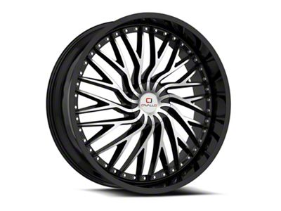 Cavallo CLV-43 Gloss Black and Machined 6-Lug Wheel; 22x9.5; 25mm Offset (04-15 Titan)