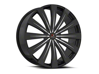 Cavallo CLV-49 Gloss Black and Machined 6-Lug Wheel; 26x9.5; 25mm Offset (16-24 Titan XD)