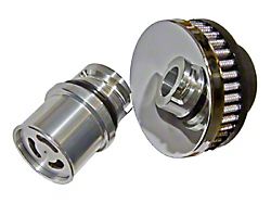 CFM Performance Baffled Billet Valve Cover Breather; Gloss Black (21-26 Bronco, Excluding Raptor)