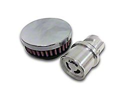CFM Performance Baffled Billet Valve Cover Breather; Wrinkle Red (20-25 3.6L Jeep Gladiator JT)