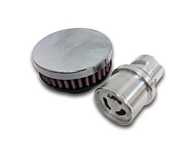 CFM Performance Baffled Billet Valve Cover Breather; Wrinkle Red (20-25 3.6L Jeep Gladiator JT)