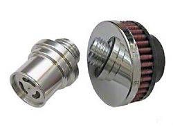 CFM Performance Baffled Billet Valve Cover Breather; Gunmetal Gray (06-21 V8 HEMI Jeep Grand Cherokee WK & WK2, Excluding Trackhawk)