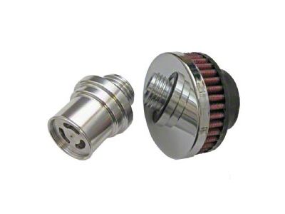 CFM Performance Baffled Billet Valve Cover Breather; Wrinkle Red (06-21 V8 HEMI Jeep Grand Cherokee WK & WK2, Excluding Trackhawk)