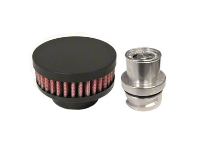 CFM Performance Baffled Billet Valve Cover Breather; Hydro Carbon (18-25 3.6L Jeep Wrangler JL)