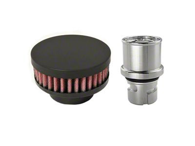 CFM Performance Baffled Billet Valve Cover Breather; Wrinkle Red (12-18 3.6L Jeep Wrangler JK)