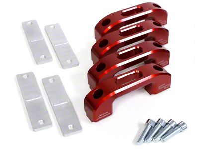 Charvonia Design Rail Tie Down Kit; Red Anodized (20-25 Jeep Gladiator JT)