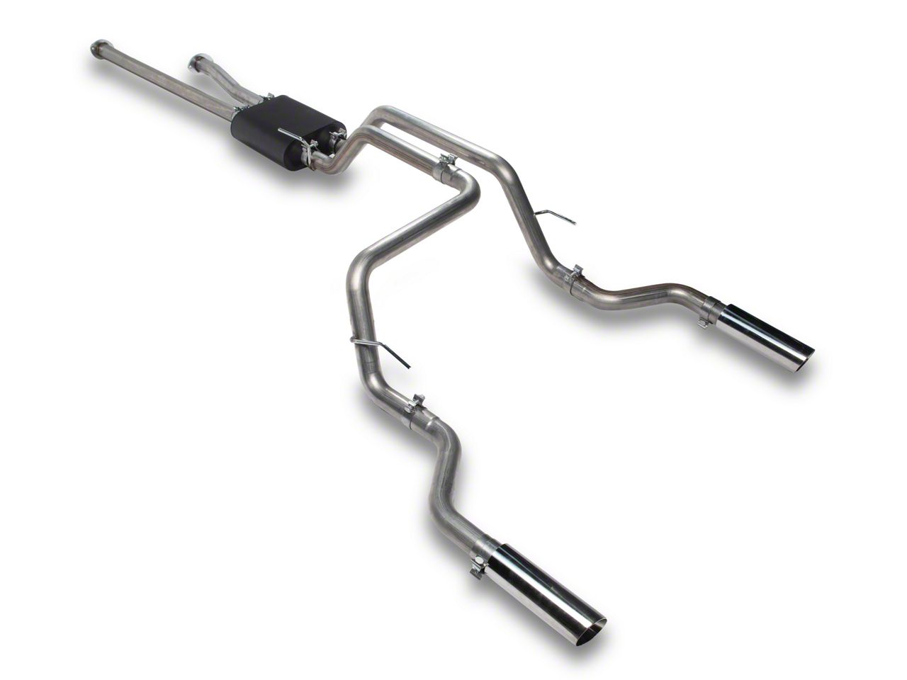 C&L Tundra Dual Exhaust System with Polished Tips; Side Exit C&L Tundra Dual Exhaust System with Polished Tips; Side Exit