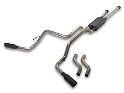 C&L Dual Exhaust System with Black Tips; Side/Rear Exit (10-19 4.6L Tundra)