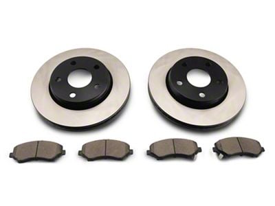 C&L OE Replacement Black Coated Brake Rotor and Pad Kit; Front (07-18 Jeep Wrangler JK)