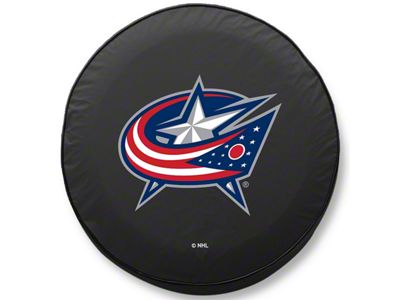 Columbus Blue Jackets Spare Tire Cover; Black (66-18 Jeep CJ5, CJ7, Wrangler YJ, TJ & JK)