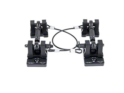 Combat Off Road Alumunum Hood Latch Set; Black Out Series (07-25 Jeep Wrangler JK & JL)