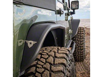 Combat Off Road Full Assault Rear Aluminum Fender Kit; Black (07-18 Jeep Wrangler JK)