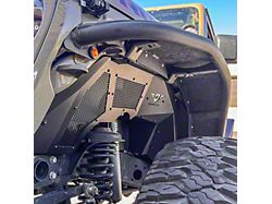Combat Off Road Max Flow Aluminum Front Inner Fender Kit; Black (18-26 Jeep Wrangler JL)