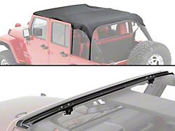 Bestop Safari-Style Header Bikini Top with Windshield Channel; Black Diamond (10-18 Jeep Wrangler JK 4-Door)